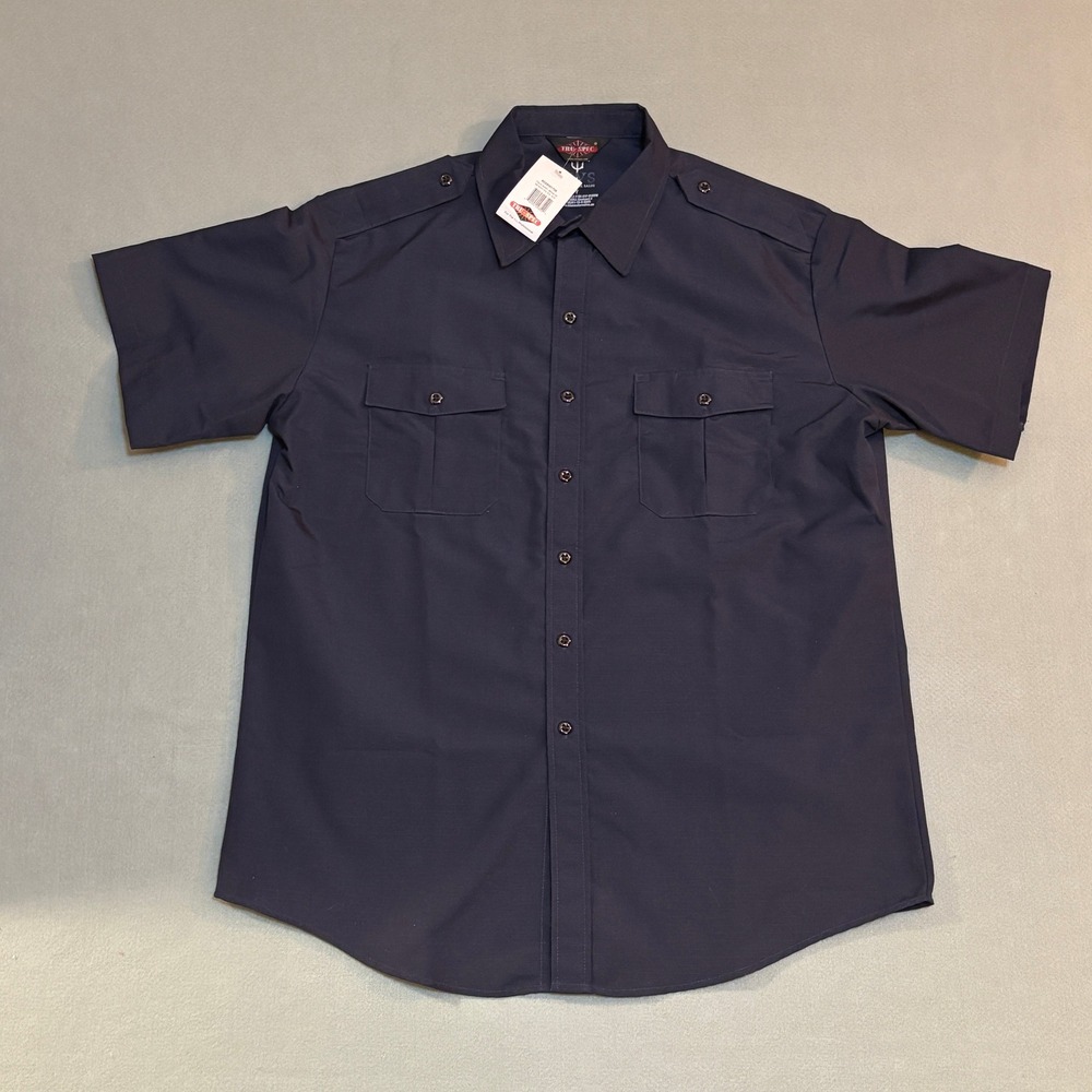 Tru-Spec Mens Navy Blue Short Sleeve Ripstop Field Shirt XL Regular‎ 62503HB